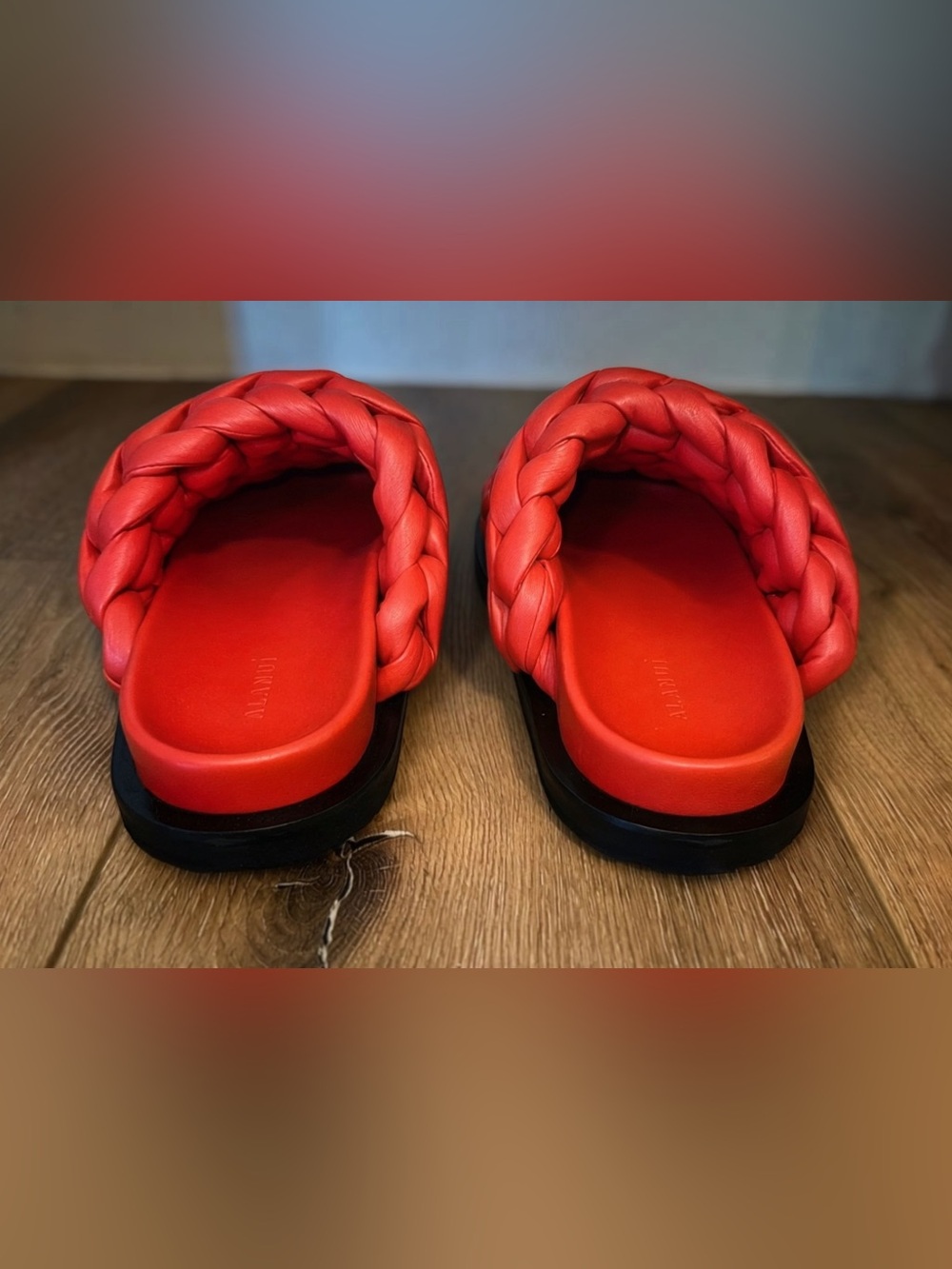 ALANUI Icon Interwoven Leather Mules EU 40 (US 10) Red Lux Designer $1,700 NWT - Picture 9 of 10